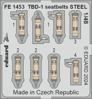 Eduard EDFE1453 Douglas TBD-1 'Devastator' seatbelts STEEL 1:48