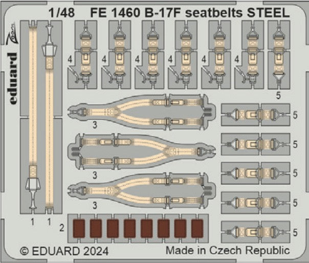 Eduard EDFE1460 Boeing B-17F Flying Fortress seatbelts STEEL 1:48