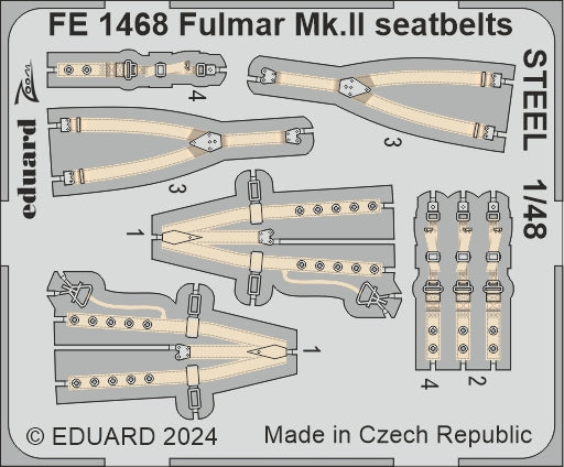 Eduard EDFE1468 Fairey Fulmar Mk.II seatbelts STEEL 1:48