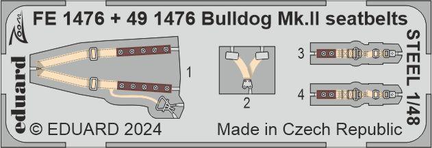 Eduard EDFE1476 Bristol Bulldog Mk.II seatbelts STEEL 1:48
