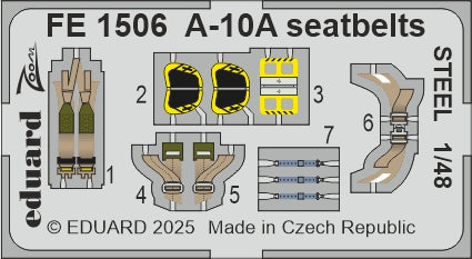 Eduard EDFE1506 Fairchild A-10A Thunderbolt II seatbelts STEEL 1:48