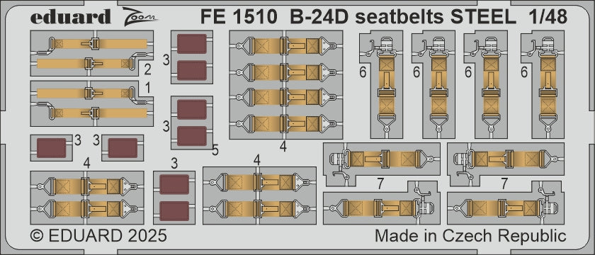 Eduard EDFE1510 Consolidated B-24D Liberator seatbelts STEEL 1:48