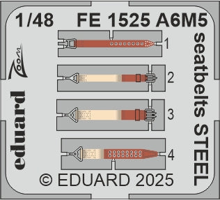 Eduard EDFE1525 Mitsubishi A6M5 Zero seatbelts STEEL 1:48