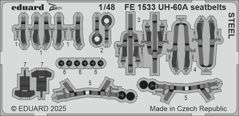 Eduard EDFE1533 Sikorsky UH-60A seatbelts STEEL 1:48