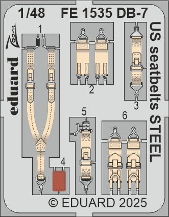 Eduard EDFE1535 Douglas Boston III/US DB-7B US seatbelts STEEL 1:48