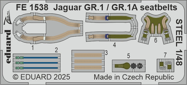 Eduard EDFE1538 Sepecat Jaguar GR.1/GR.1A seatbelts STEEL 1:48