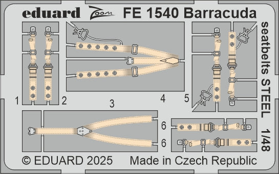 Eduard EDFE1540 Fairey Barracuda Mk.II seatbelts STEEL 1:48