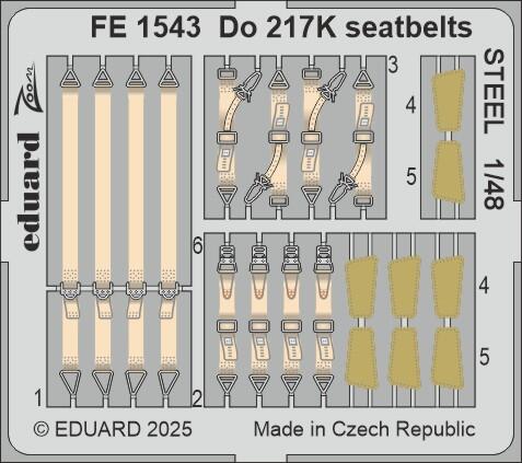 Eduard EDFE1543 Dornier Do-217K-1 seatbelts STEEL 1:48