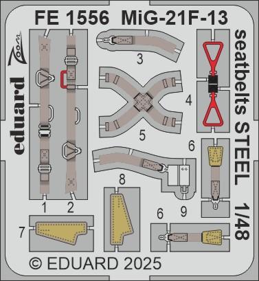 Eduard EDFE1556 Mikoyan MiG-21F-13 seatbelts STEEL 1:48