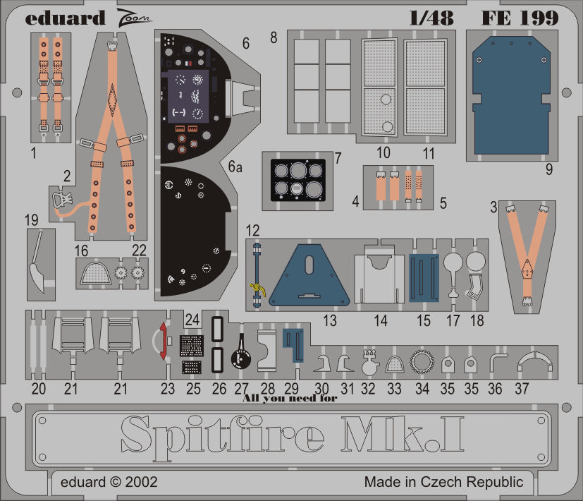 Eduard EDFE199 1:48 Supermarine Spitfire Mk.I PRE-PAINTED IN COLOUR!