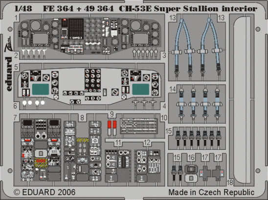 Eduard EDFE364 1:48 Sikorsky CH-53E interior PRE-PAINTED IN COLOUR!