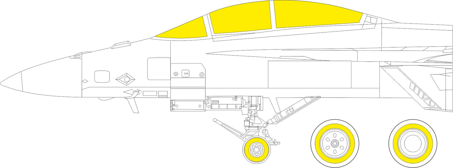 Eduard EDJX283 1:32 Boeing F/A-18F Super Hornet TFace canopy frame paint mask