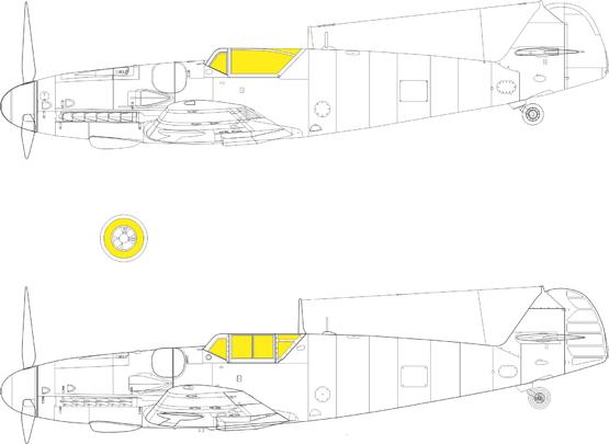 Eduard EDJX291 1:35 Messerschmitt Bf-109G-6 canopy frame paint mask