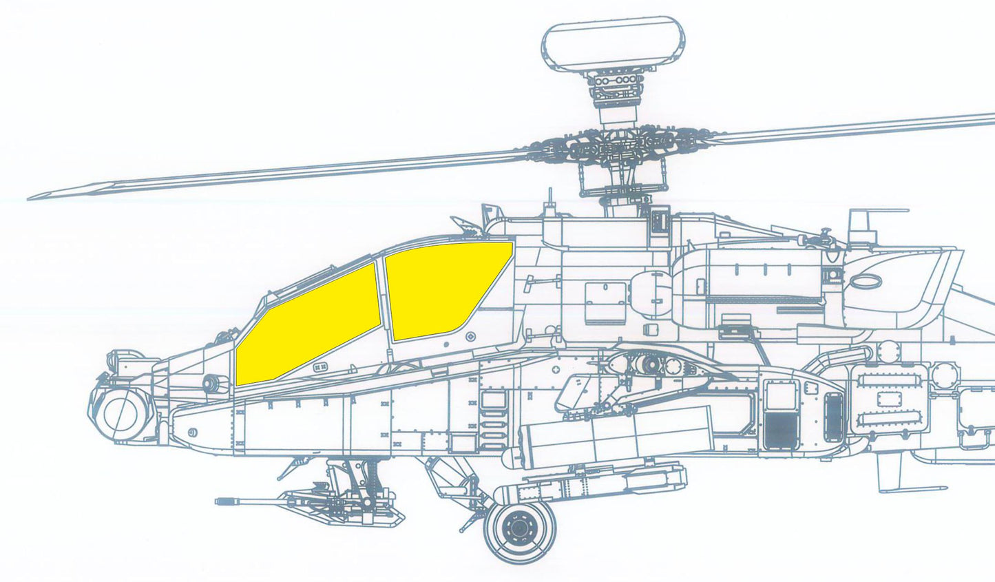 Eduard EDJX312 1:35 Bell/Boeing AH-64E TFace canopy frame paint mask