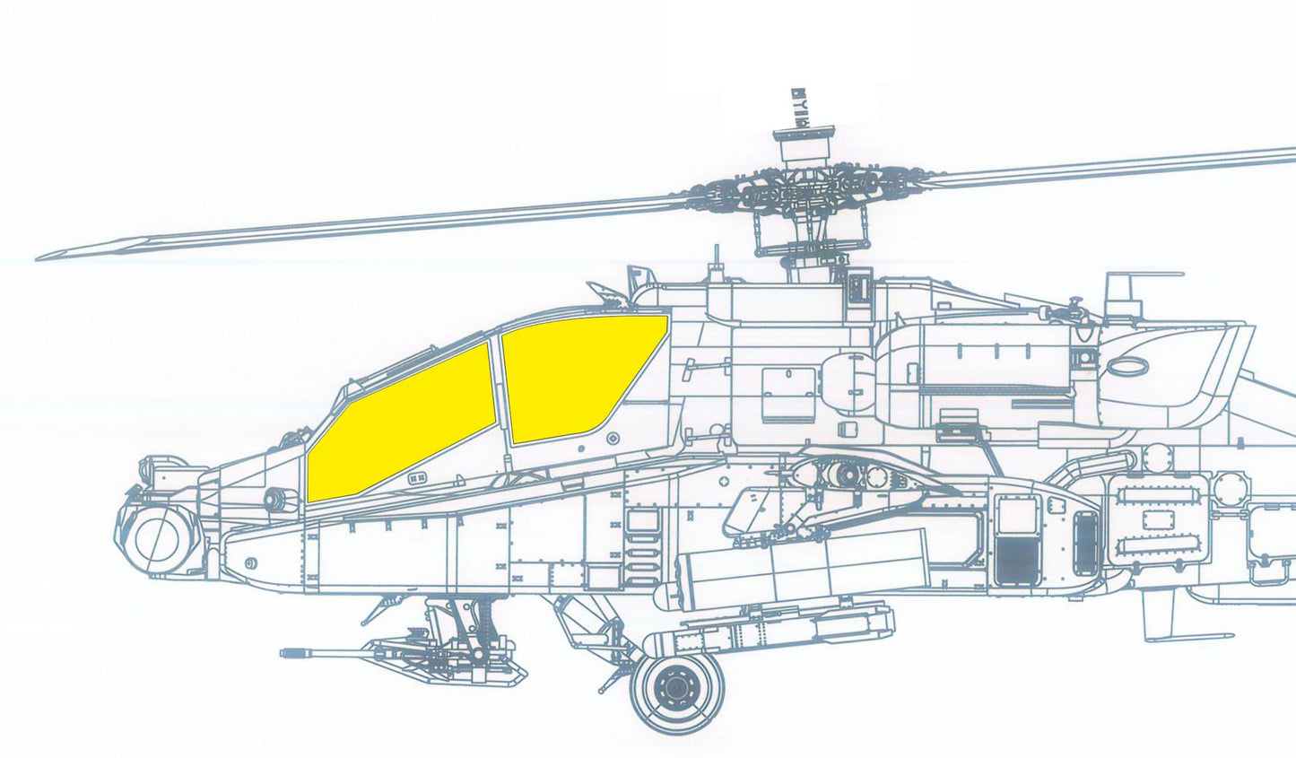 Eduard EDJX328 1:35 Bell/Boeing AH-64A Apache Early TFace canopy mask