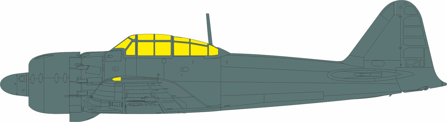 Eduard EDJX336 1:32 Mitsubishi A6M5 Zero TFace canopy frame paint mask