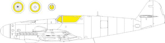 Eduard EDJX340 1:32 Messerschmitt Bf-109K-4 TFace wheels & canopy masks