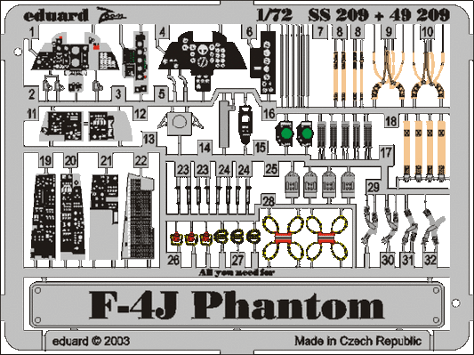 Eduard EDSS209 1:72 McDonnell F-4J Phantom PRE-PAINTED IN COLOUR!