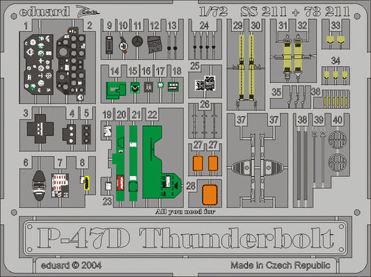 Eduard EDSS211 1:72 Republic P-47D Thunderbolt PRE-PAINTED IN COLOUR!