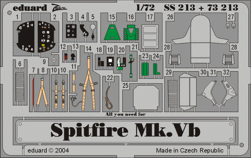 Eduard EDSS213 1:72 Supermarine Spitfire Mk.VB PRE-PAINTED IN COLOUR!