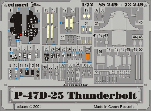 Eduard EDSS249 1:72 Republic P-47D-25 Thunderbolt PRE-PAINTED IN COLOUR!