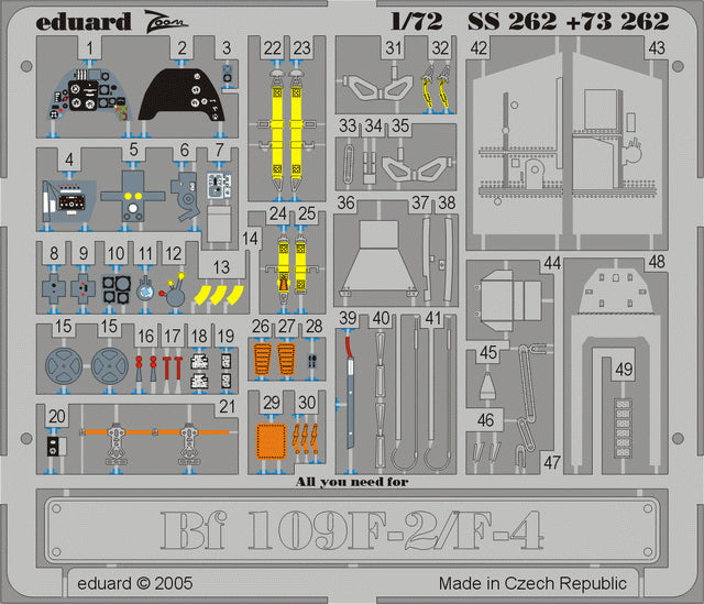 Eduard EDSS262 1:72 Messerschmitt Bf-109F-2/Bf-109F-4 PRE-PAINTED IN COLOUR!