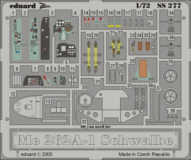 Eduard EDSS277 1:72 Messerschmitt Me-262A-1 Schwalbe PRE-PAINTED IN COLOUR!