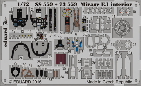 Eduard EDSS559 1:72 Dassault_Mirage F.1CG interior
