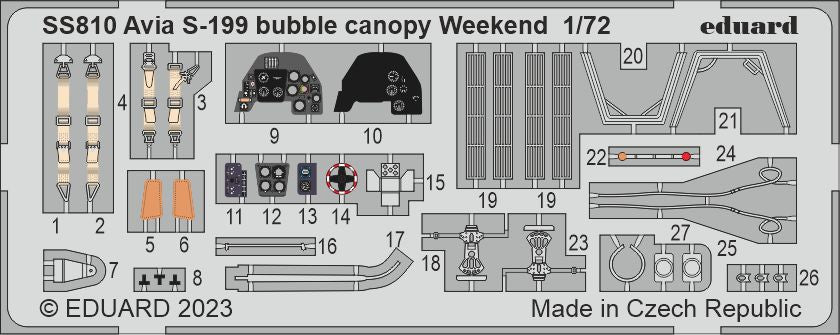 Eduard EDSS810 1:72 Avia S-199 bubble canopy Weekend