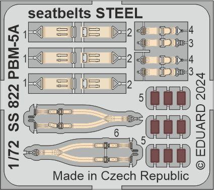 Eduard EDSS822 Martin PBM-5A Mariner seatbelts STEEL 1:72