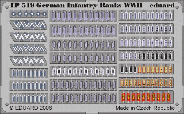 Eduard EDTP519 1:35 German Infantry Ranks uniform insignia WWII