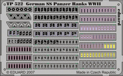 Eduard EDTP522 1:35 German SS Panzer Ranks uniform insignia WWII