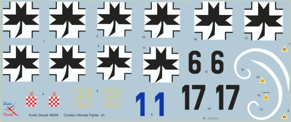 Exotic Decals EED48008 1:48 Croatian Ultimate Fighter #1