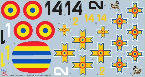Exotic Decals EED48012 1:48 Romanian Hurricanes #1