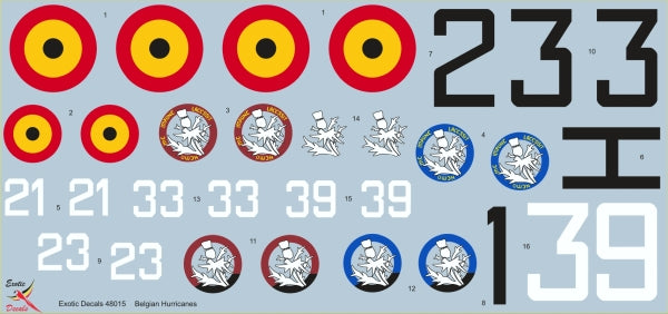 Exotic Decals EED48015 1:48 Belgian Hurricanes