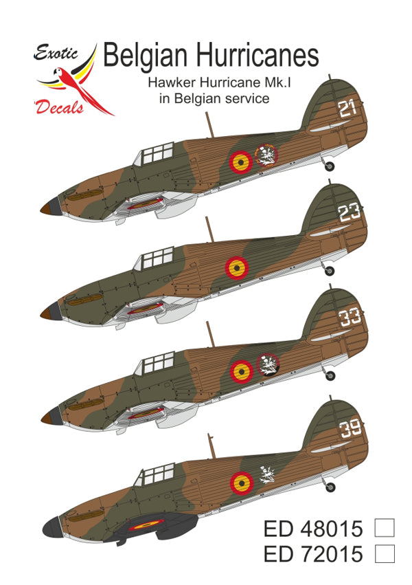 Exotic Decals EED48015 1:48 Belgian Hurricanes