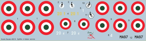 Exotic Decals EED48019 Supermarine Spitfire Regia Aeronautica 1:48