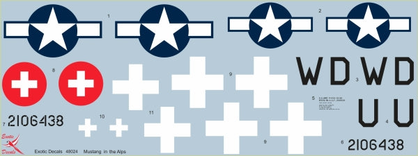 Exotic Decals EED48024 1:48 Mustang in the Alps