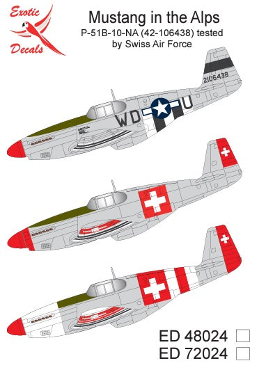 Exotic Decals EED48024 1:48 Mustang in the Alps
