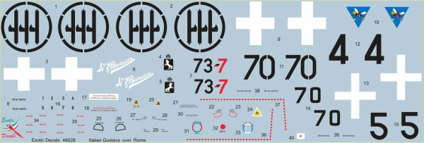 Exotic Decals EED48028 Italian Bf-109G Rome Part 4 Decals 1:48