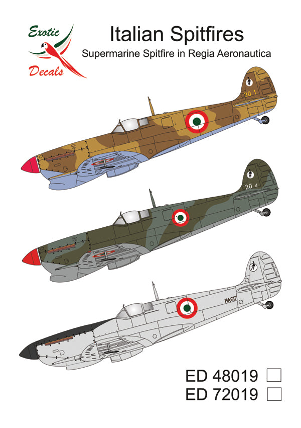 Exotic Decals EED72019 Supermarine Spitfire Regia Aeronautica 1:72