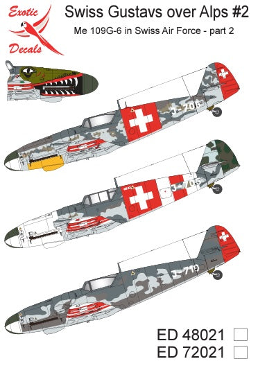 Exotic Decals EED72021 Swiss Bf-109G-6 Part 2 Decals 1:72