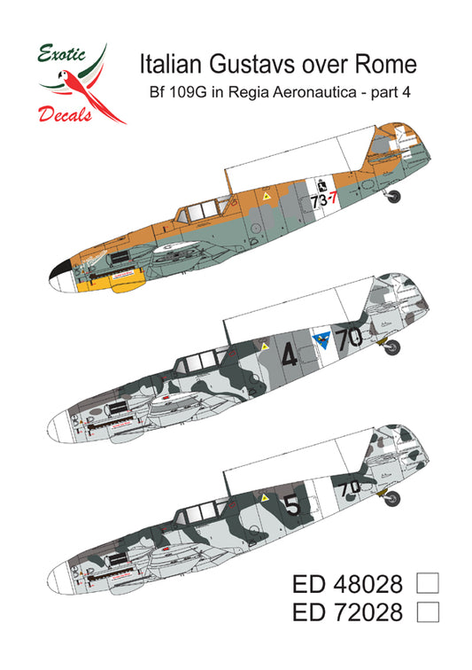 Exotic Decals EED72028 Italian Bf-109G Rome Part 4 Decals 1:72