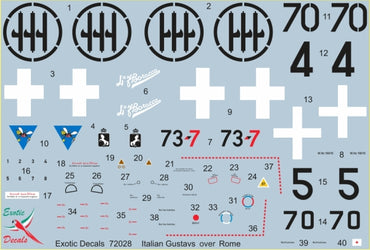 Exotic Decals EED72028 Italian Bf-109G Rome Part 4 Decals 1:72