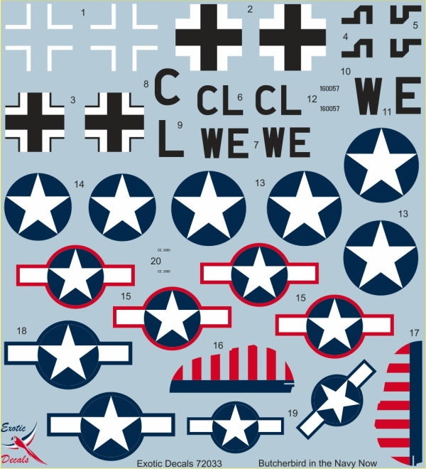 Exotic Decals EED72033 US Navy Fw-190G-3 W.Nr 160057 1:72