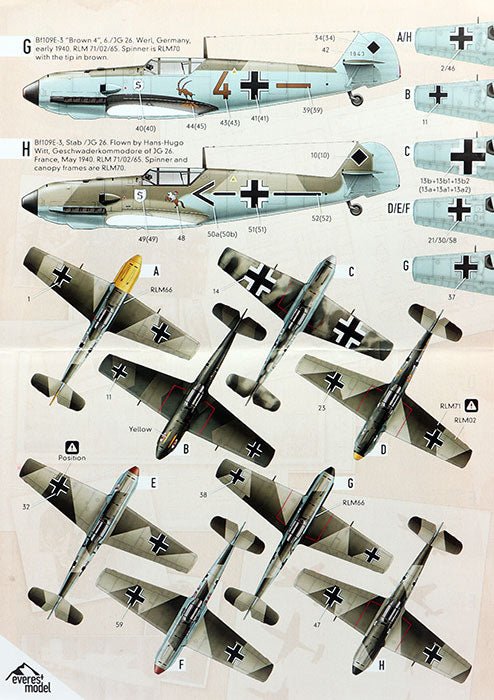 Everest Models EMD7201 1:72 Messerschmitt Bf-109E-1/Bf-109E-3 Early Emils Part 1