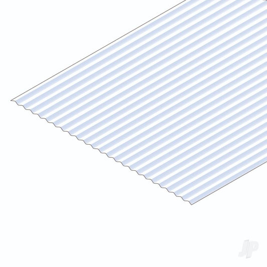 Evergreen 12x24in (30x60cm) Corrugated Metal Siding Sheet .040in (1.0mm) Thick .125in Groove Spacing (1 sheet per pack) 14530