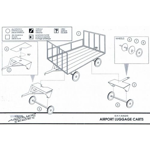 Extra Tech EX14425 1:144 AIRPORT LUGGAGE CARTS