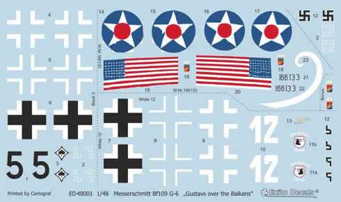 Exito Decals EXED48001 1:48 Messerschmitt Bf-109G-6, 'White 12', flown by Uffz