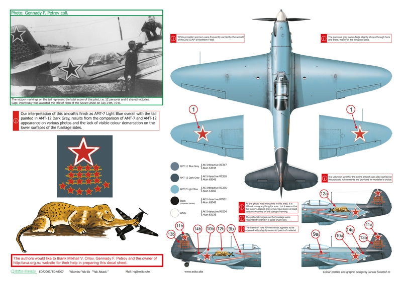 Exito Decals EXED48007 Yak Attack Yak-1b Markings 1:48